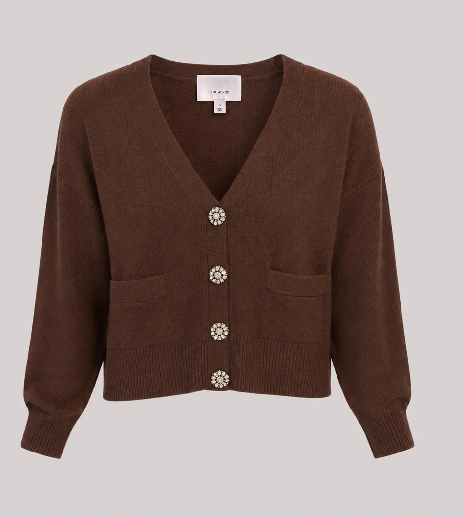 Rhinestone Cashmere Kavita Cardigan