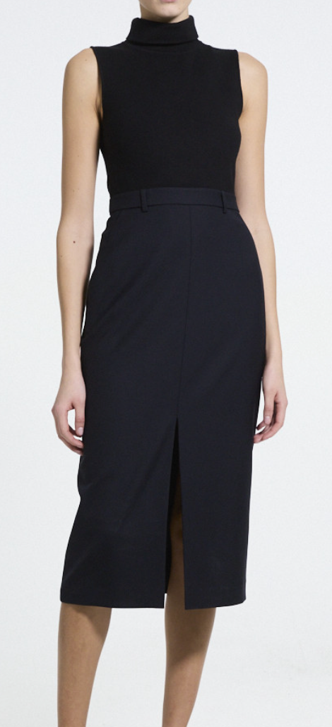 Funnel Neck Midi Dress
