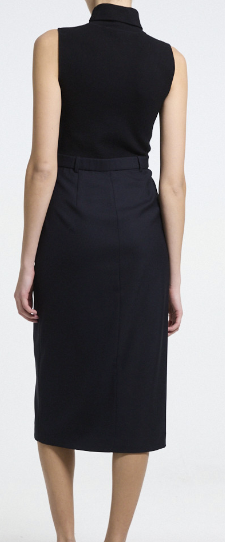 Funnel Neck Midi Dress