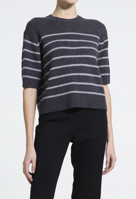 Crop Stripe Tee Sweater