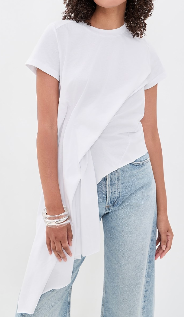 Draped Cap Sleeve T-Shirt