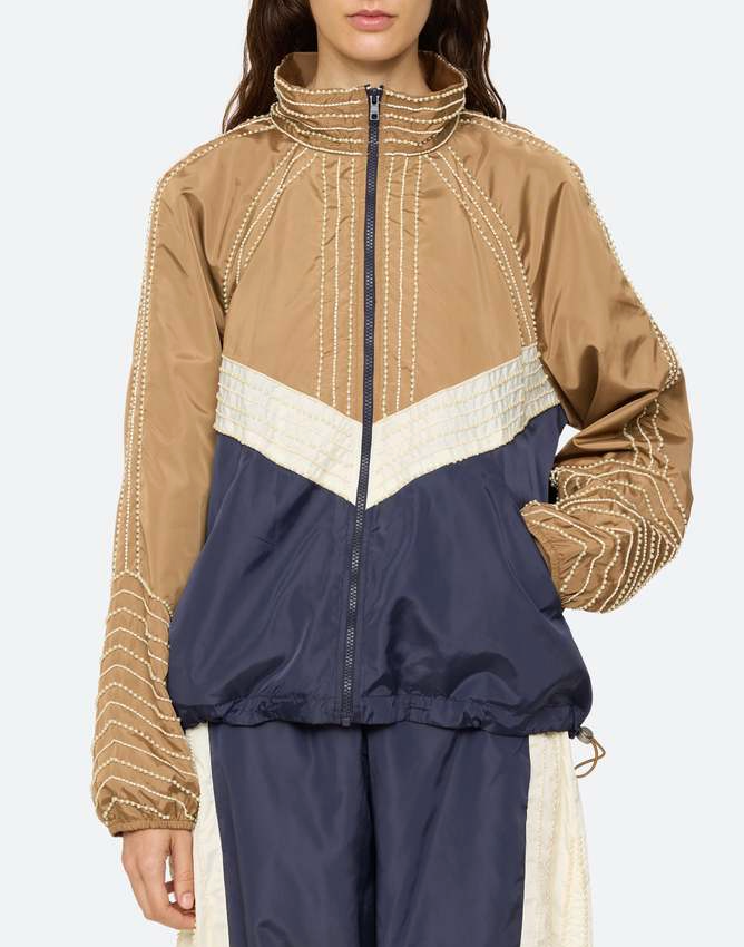 Quinn Embellished Beaded Windbreaker