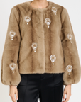 Pearl Drop Faux Mink Benson Coat