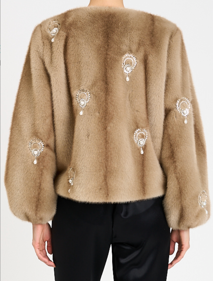 Pearl Drop Faux Mink Benson Coat