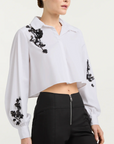 Sequin Flower Cropped Selina Top