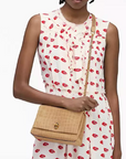 The Slim Dual Chain Shoulder - Suede Croc Dual Bag